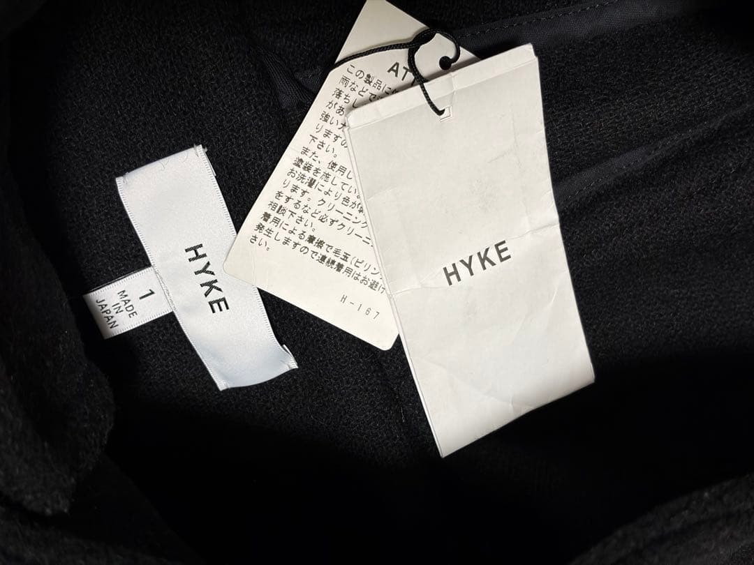 【未使用品サイズ1 】HYKE 白トグル ウール ダッフルコート