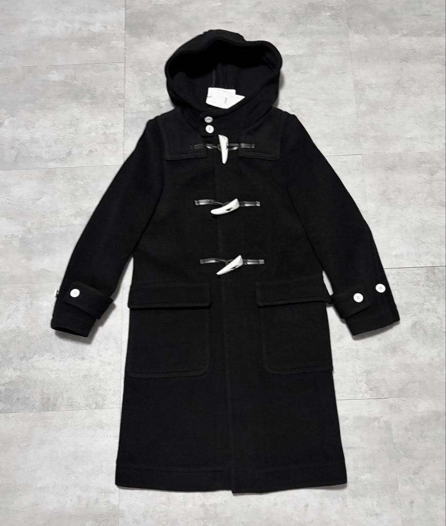 【未使用品サイズ1 】HYKE 白トグル ウール ダッフルコート