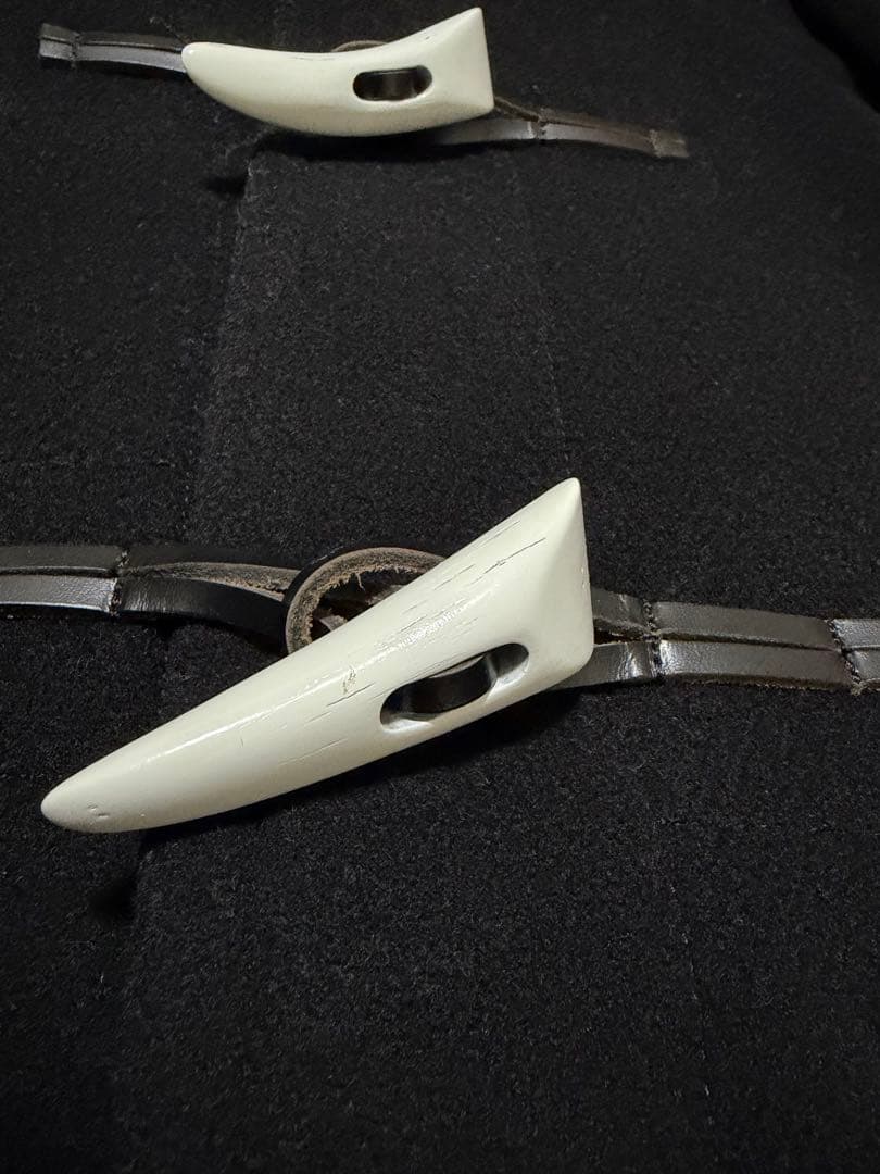 【未使用品サイズ1 】HYKE 白トグル ウール ダッフルコート