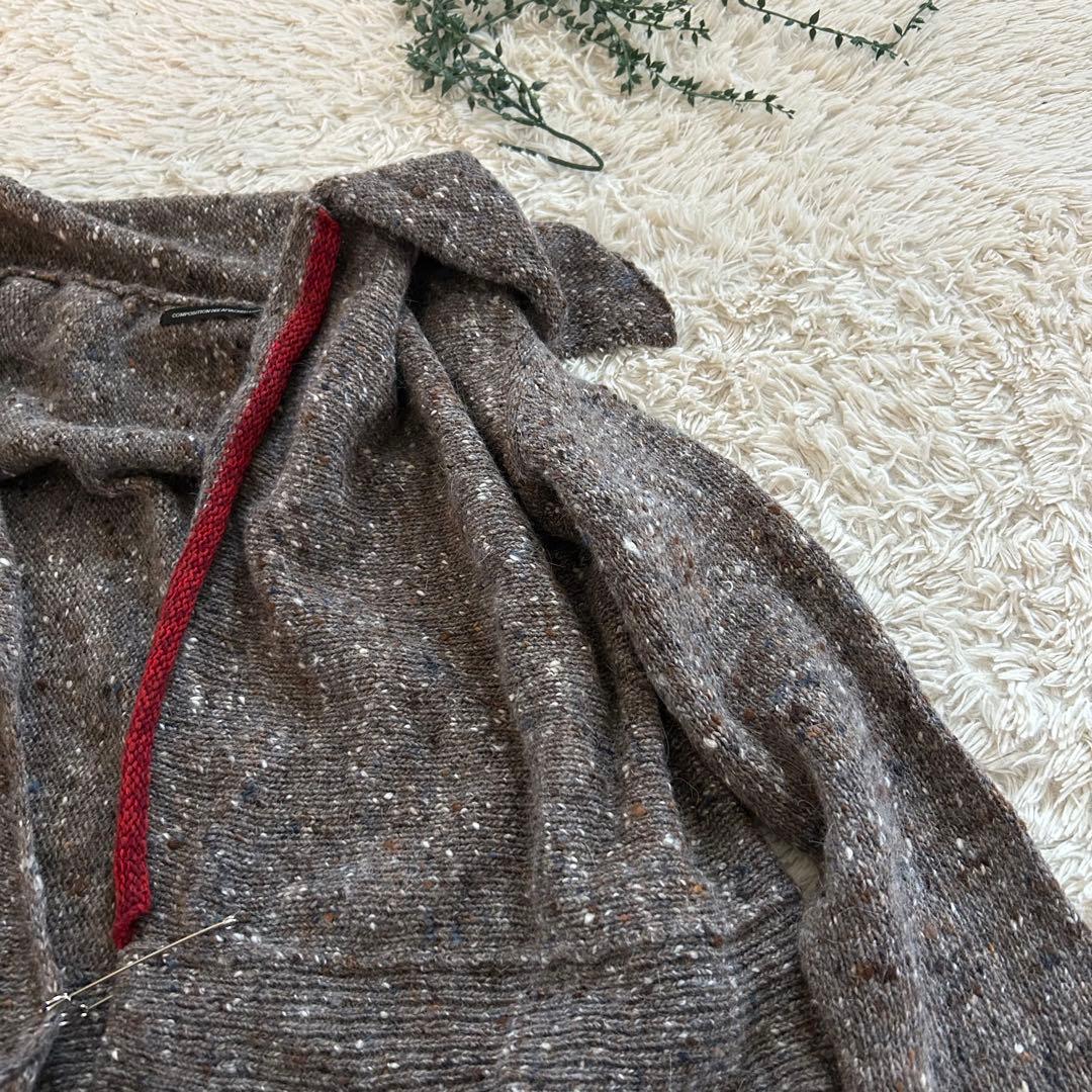 ワイズ　ヨウジヤマモト　アンゴラ　カーディガン　安全ピン　ビックカラー　変形