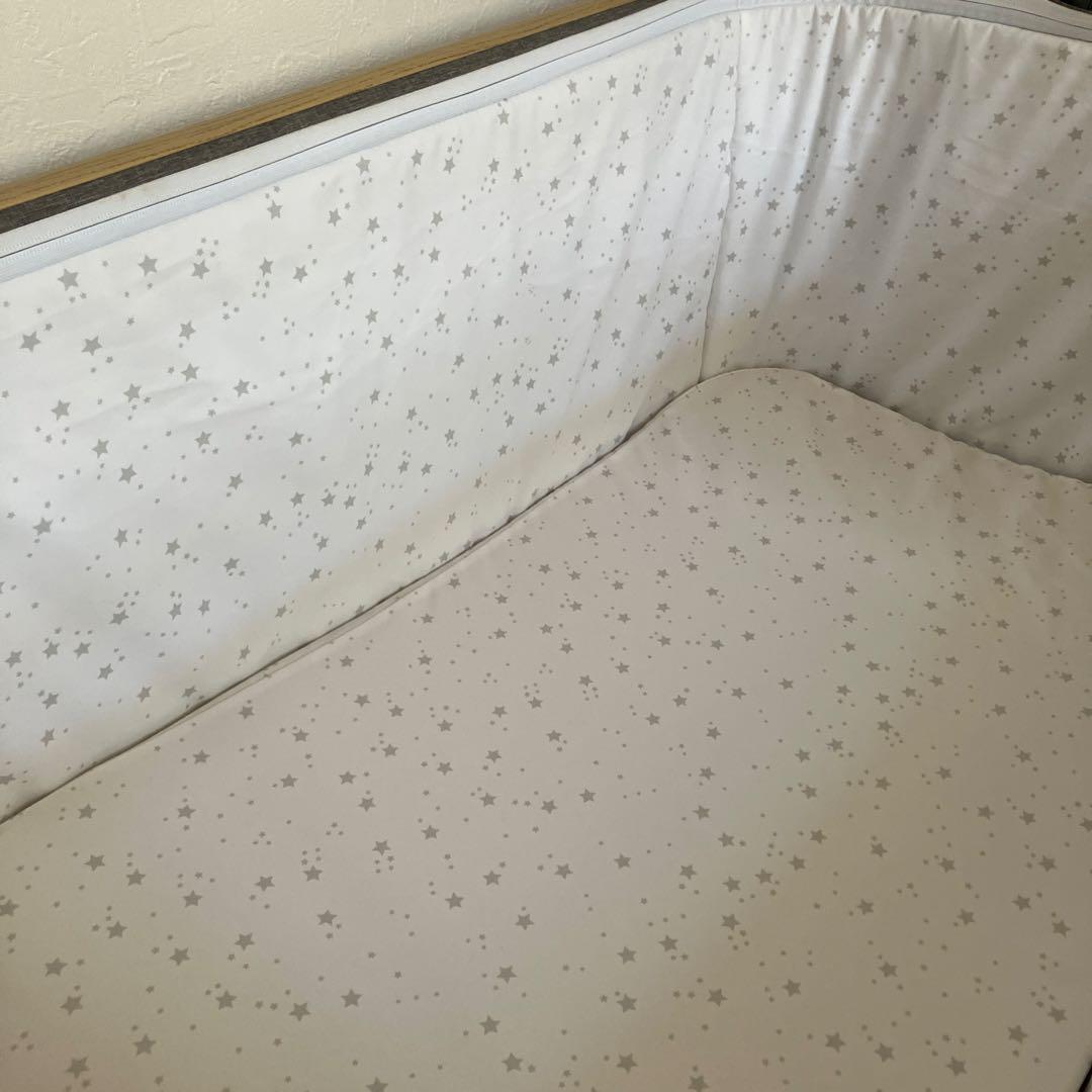 ベビーベッド　Maydolly グレー　折りたたみ　キャスター　ゆりかご　蚊帳