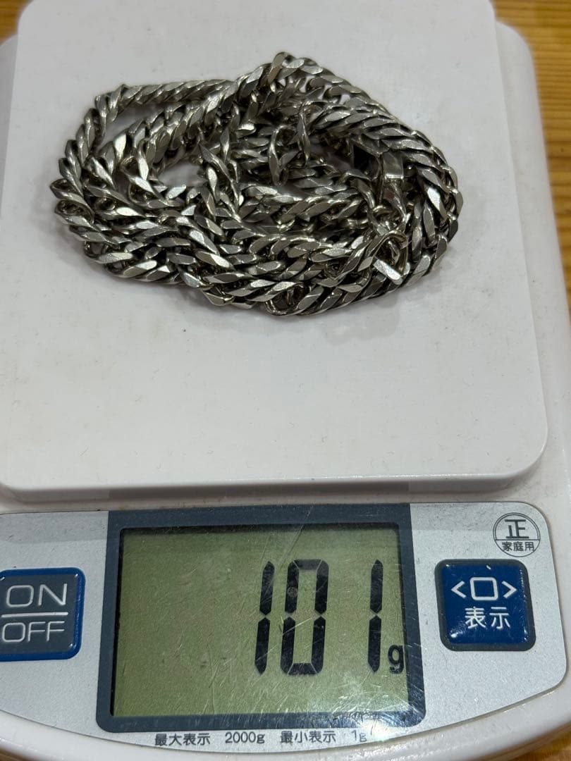 シルバー925 6面Ｗ喜平ネックレス 60cm 100g