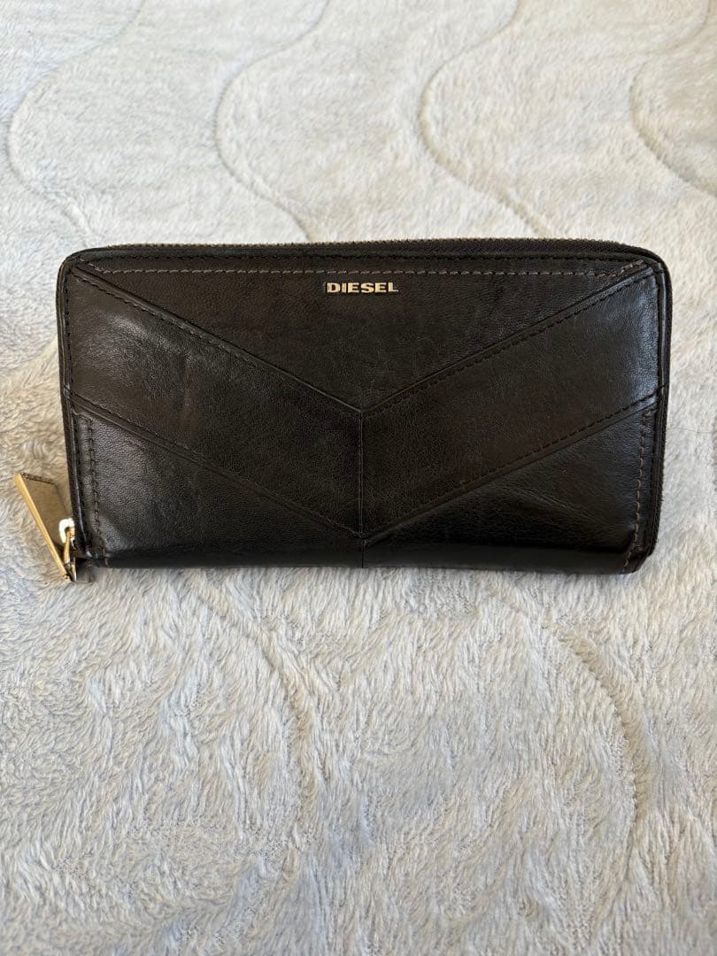 【美品】DIESEL ブラックレザー 長財布
