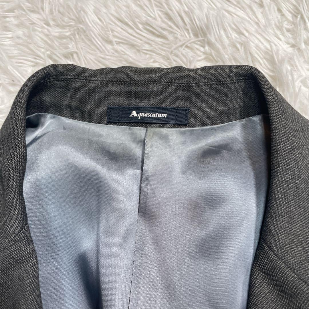 シルク混　アクアスキュータム　パンツスーツ　グレー　13 XL