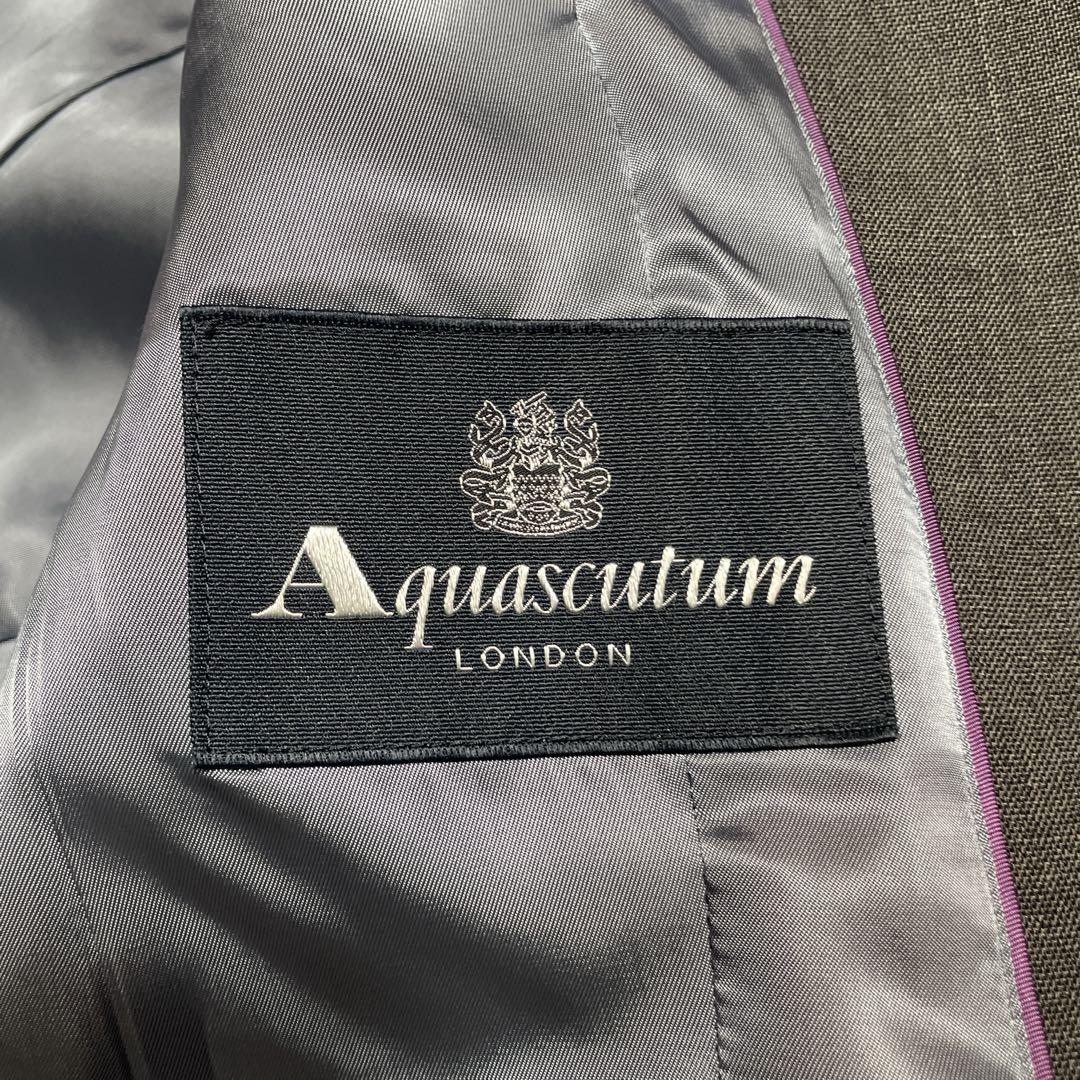 シルク混　アクアスキュータム　パンツスーツ　グレー　13 XL