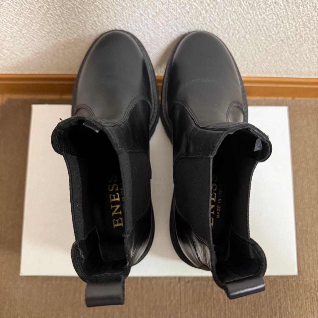 美品✨️ ENESS レザー ブラック サイドゴアブーツ チェルシーブーツ 38
