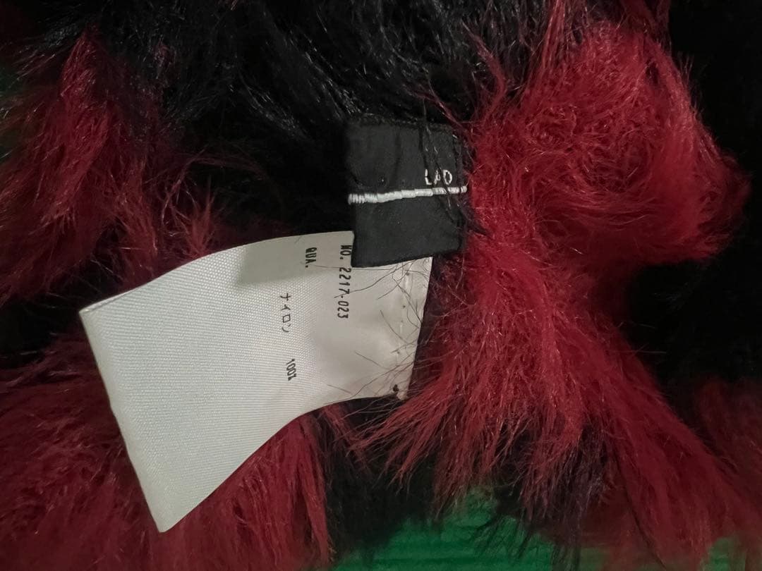 LAD MUSICIAN SHAGGY BORDER KNIT スヌードカート