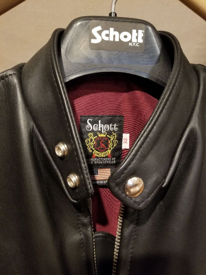超★美品！Schott　641xx 32　シングルライダース　黒　牛革
