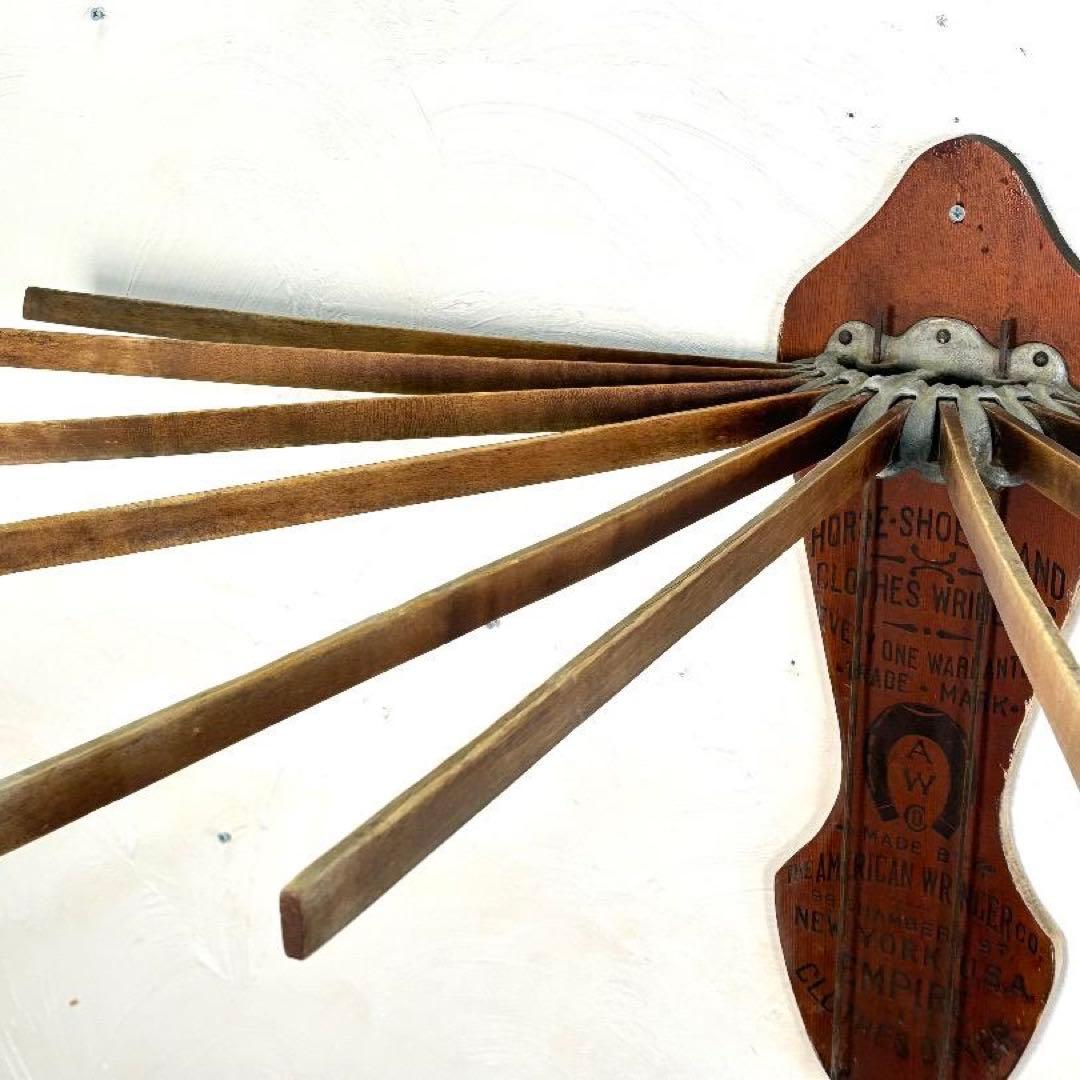 アメリカ ビンテージ壁掛ドライハンガー タオルハンガー古着アンティーク好きの方に