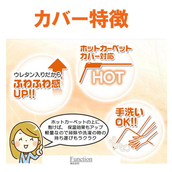 MORITA 電気カーペット 2畳用 ホットカーペットカバー付 グロウ ブラウン