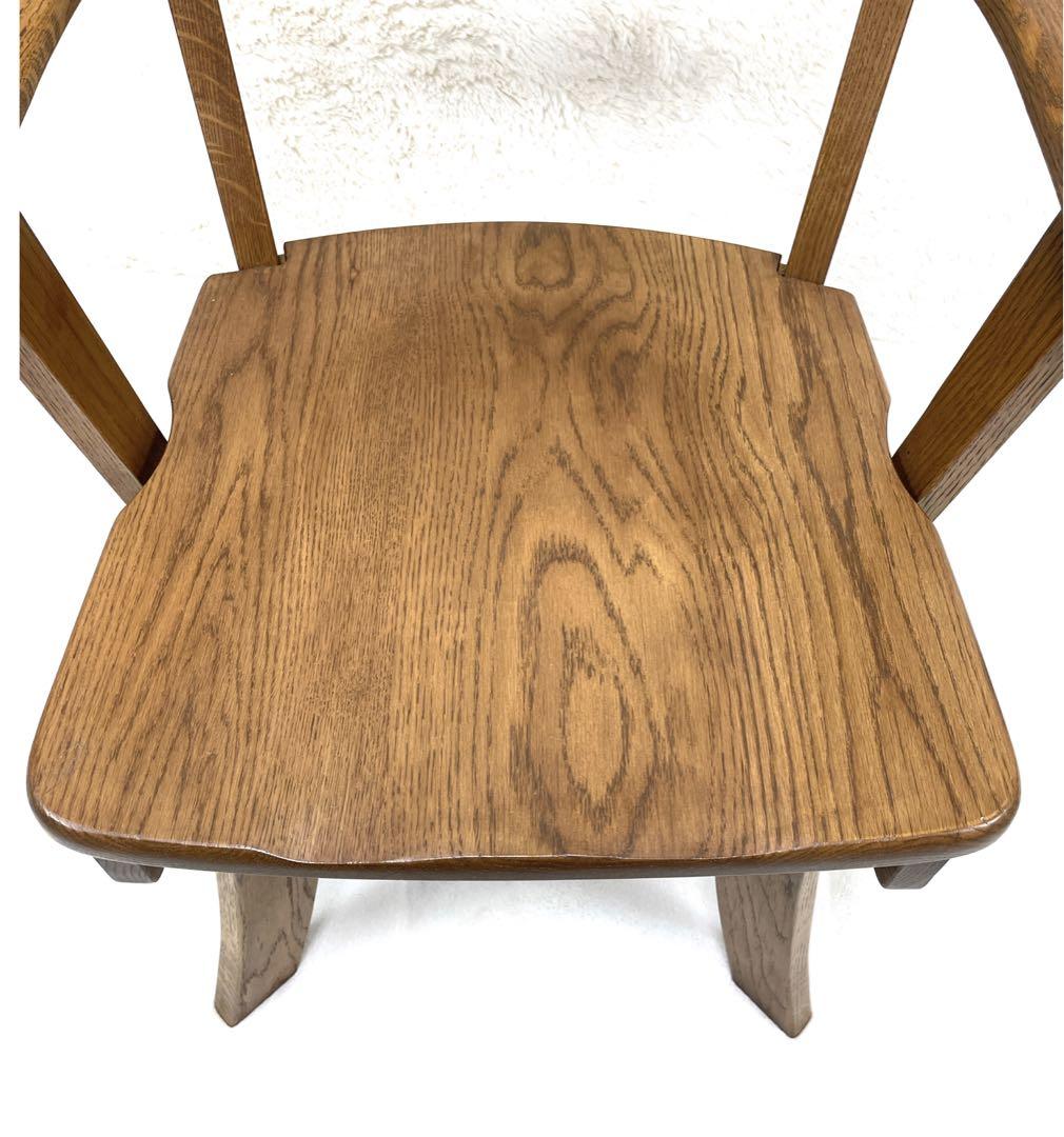 ✨美品✨ フジシ　RINGO ARM TURN 天然木　肘置き付き 回転チェア