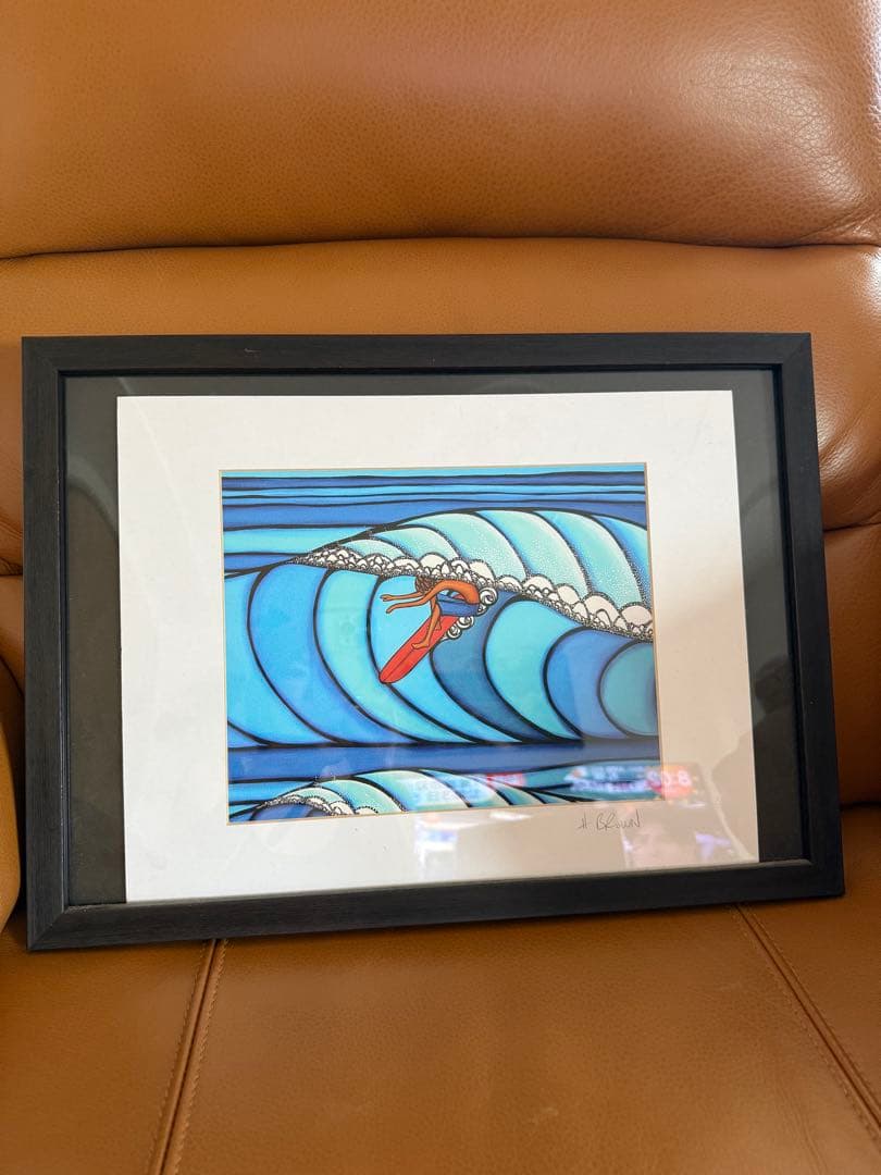 ヘザーブラウン絵画・サイン入り・額縁付き・美品