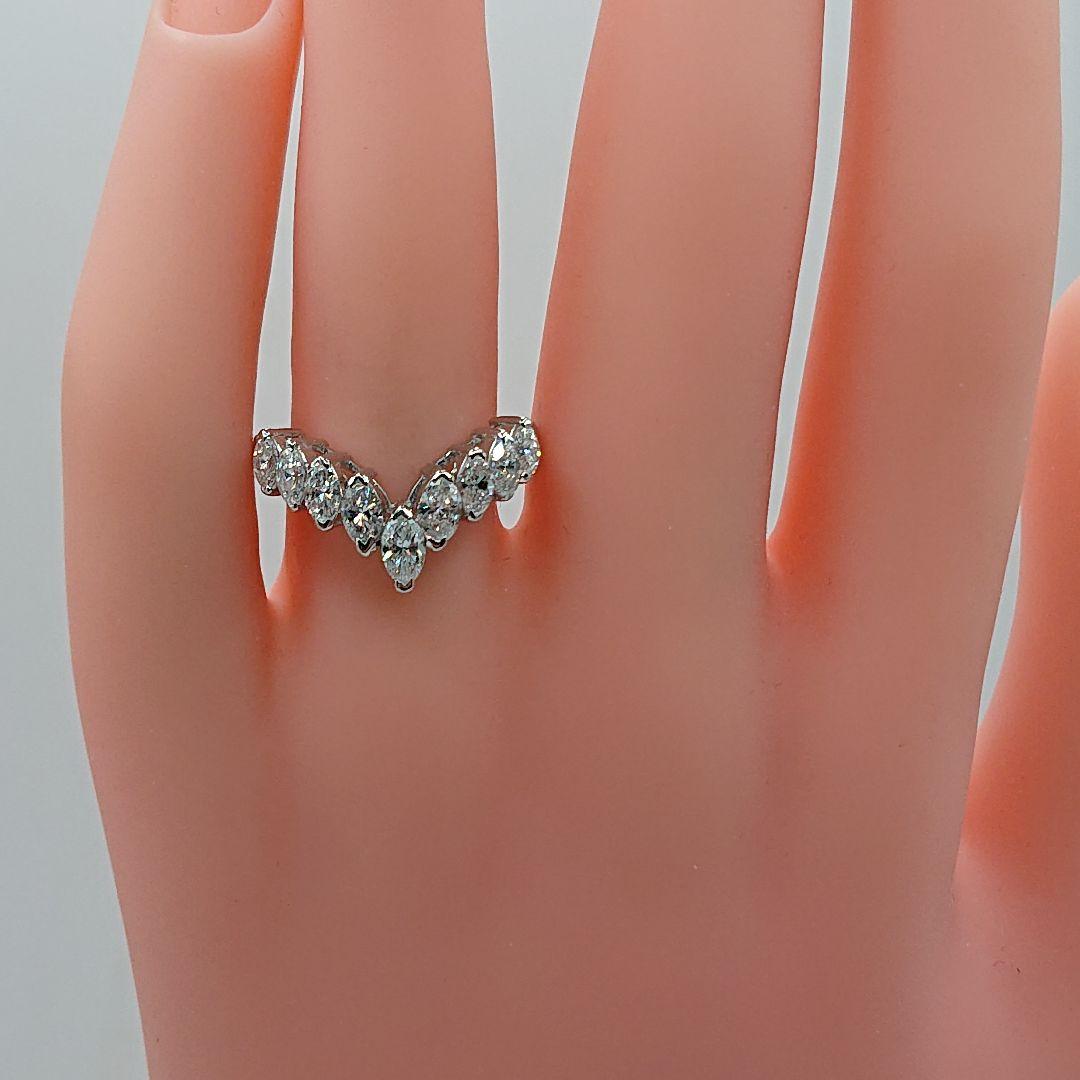 ハメル准将様1カラットUPマーキース 天然ダイヤモンドリング V字プラチナ900