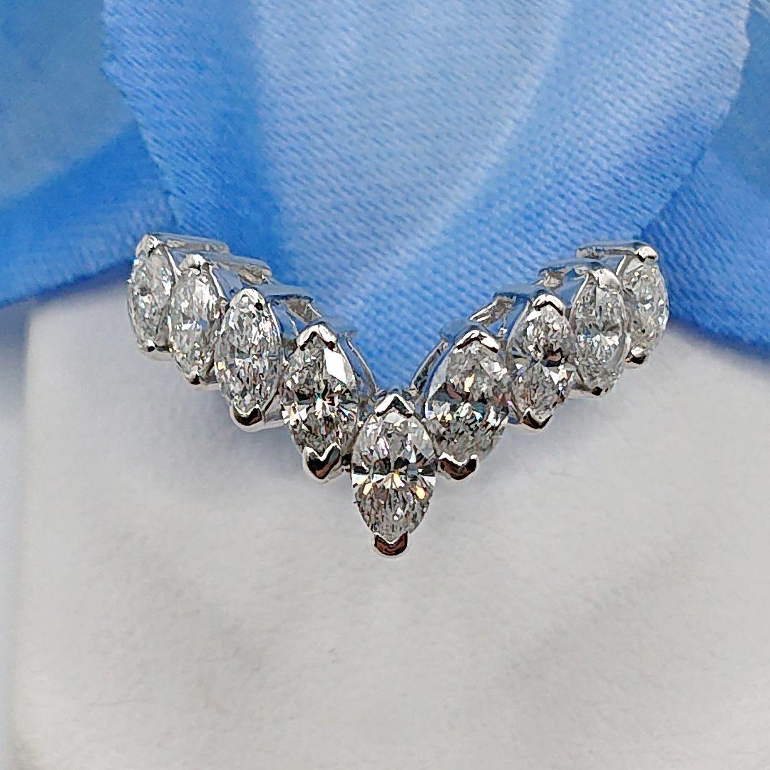 ハメル准将様1カラットUPマーキース 天然ダイヤモンドリング V字プラチナ900