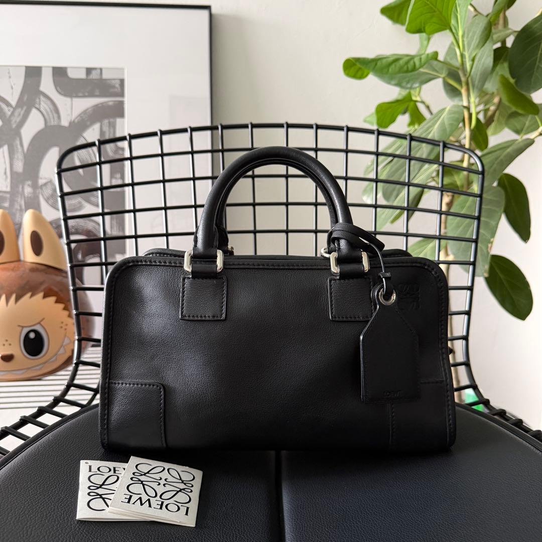 LOEWE アマソナ 28 ブラック ナパカーフレザー ハンドバッグ