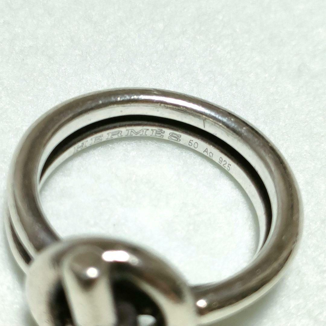 希少品 エルメス エシャペ 2連 リング 10号 シルバー