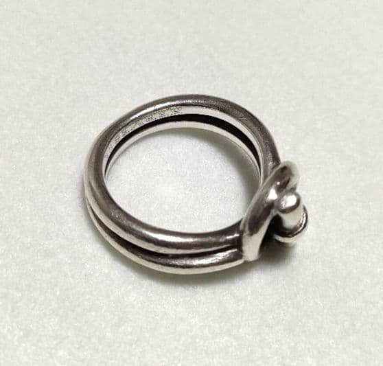 希少品 エルメス エシャペ 2連 リング 10号 シルバー