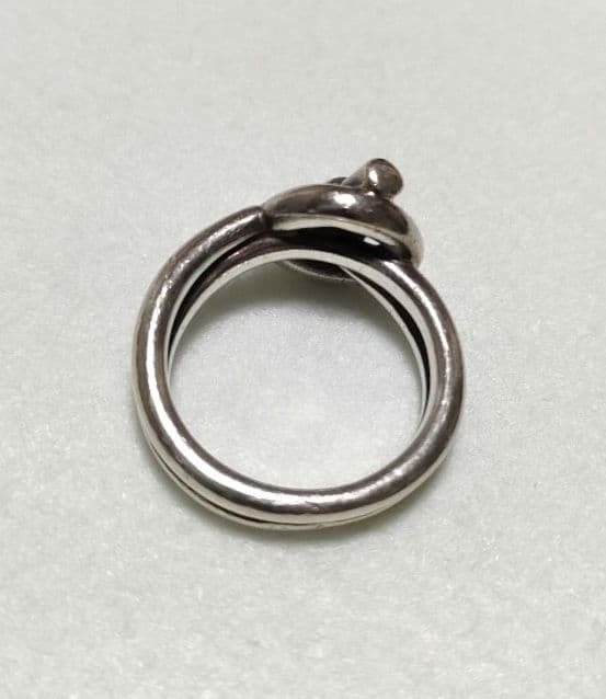 希少品 エルメス エシャペ 2連 リング 10号 シルバー