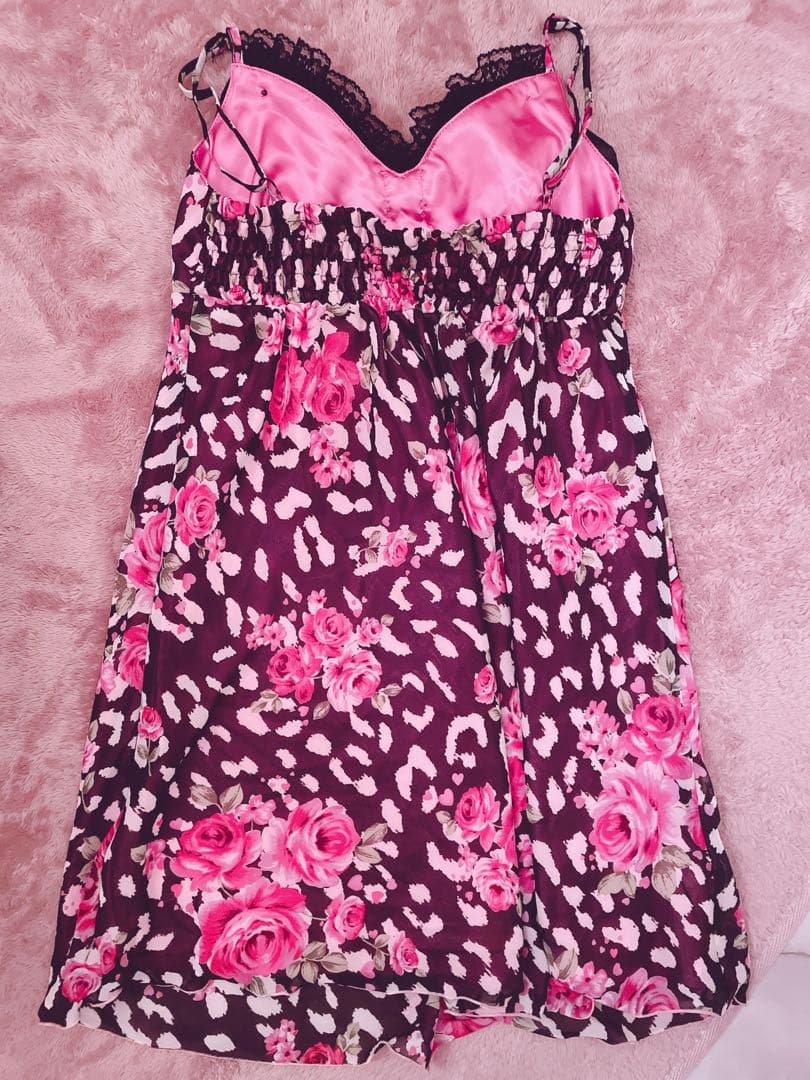 美品希少 マーズ MARS ヒョウ薔薇柄キャミソール 平成ギャル Y2K