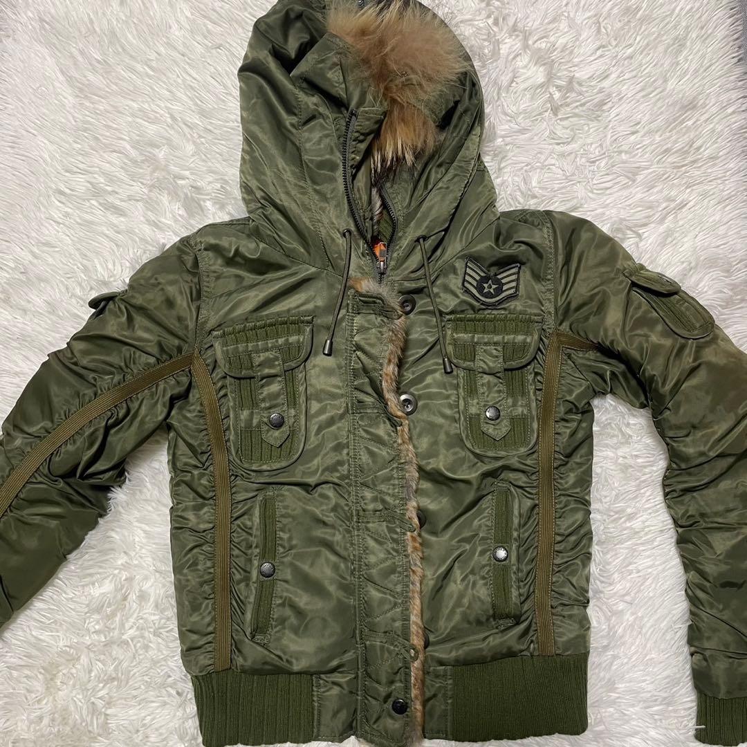 アヴィレックス N-2B フライドジャケット 短丈 Y2K S ファー