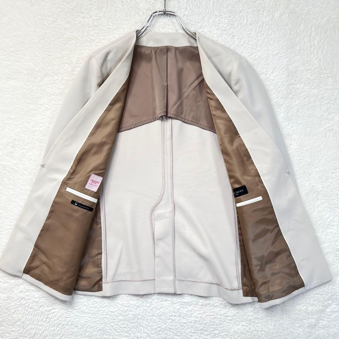 希少✨アオキ レミュー ノーカラー ジャケット パンツスーツ ベージュ 3XL