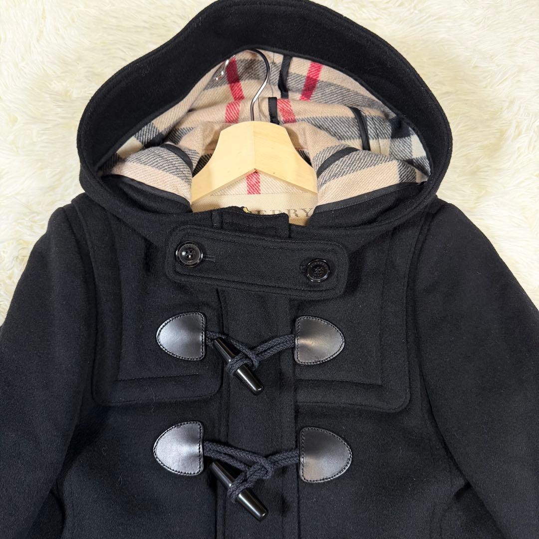 【極美品】バーバリーブリット　ダッフルコート　メガチェック　金ボタン　黒　S