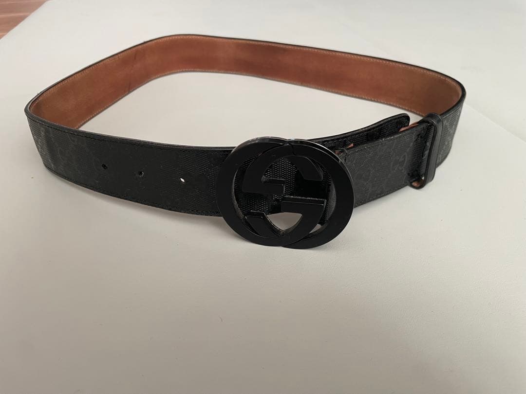 GUCCI グッチ ベルト インターロッキング GG デカロゴ ブラック