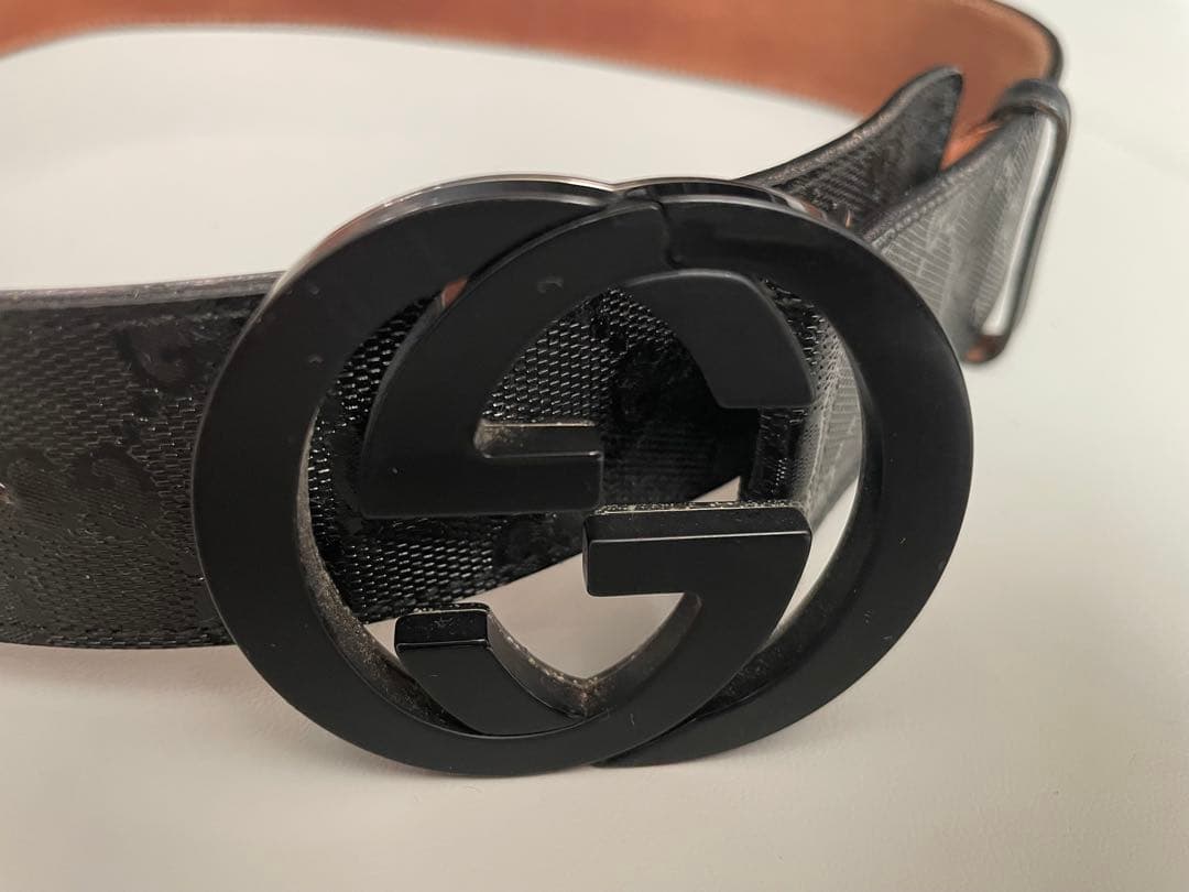GUCCI グッチ ベルト インターロッキング GG デカロゴ ブラック
