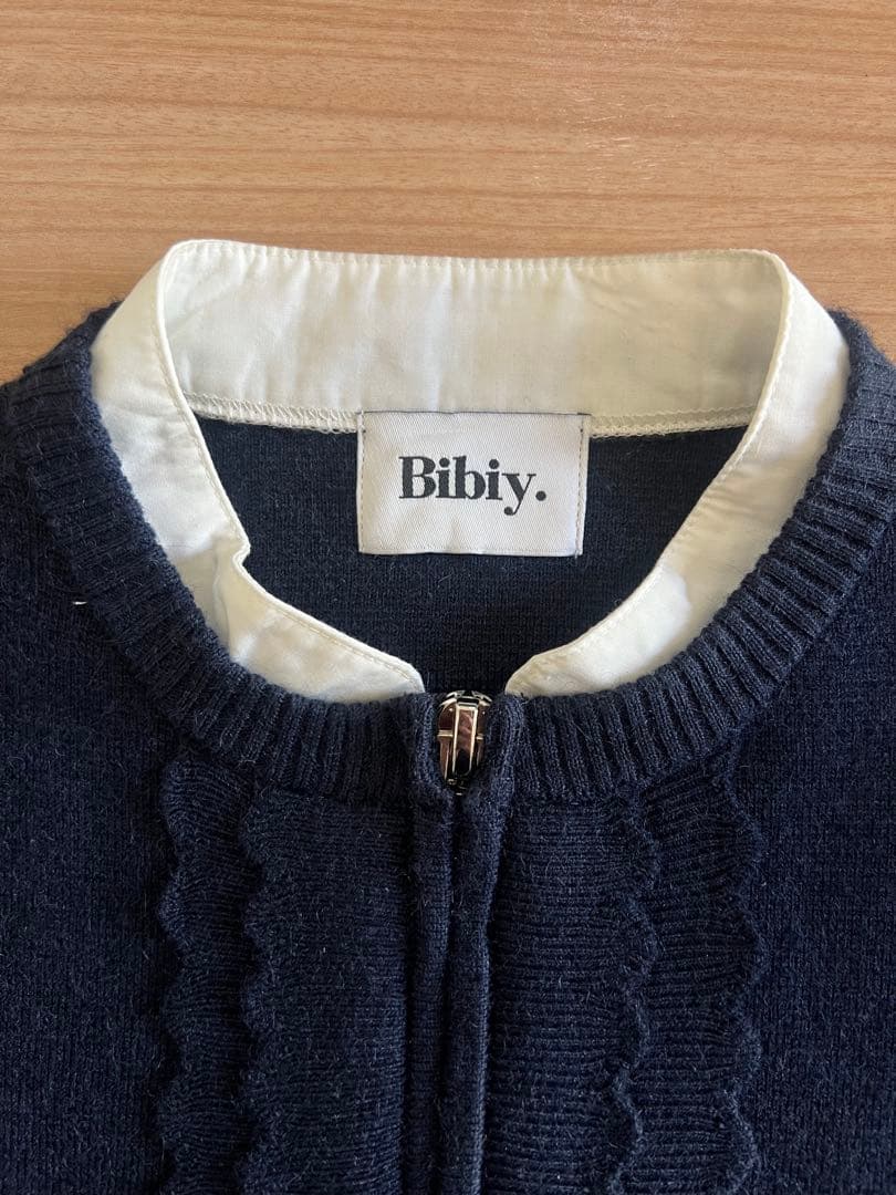 美品bibiy SUSIE SHIRT KNIT シャツニット 正規品ネイビー