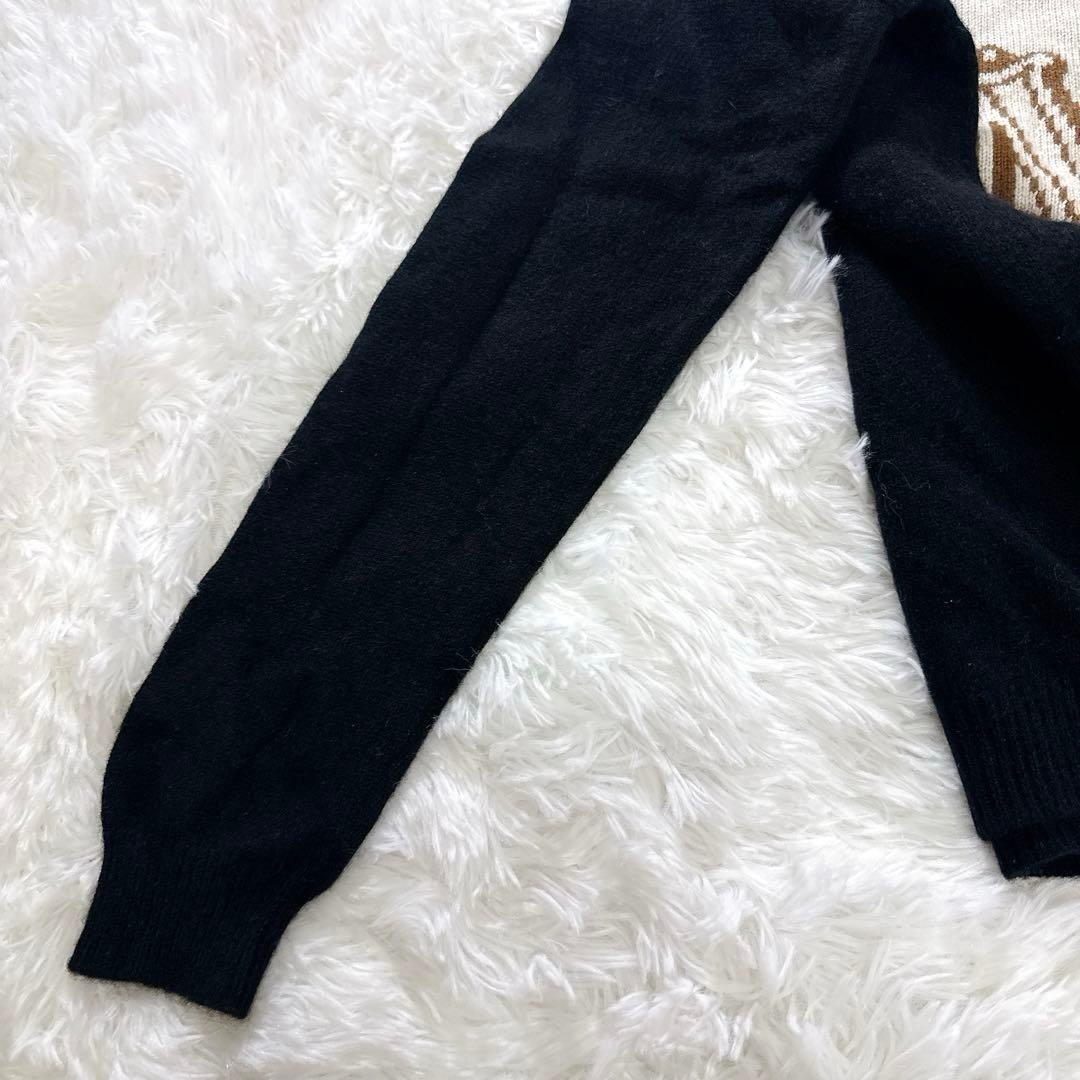 マックスマーラ ニット セーター カシミヤ M 黒 ハート ビッグロゴ 白タグ