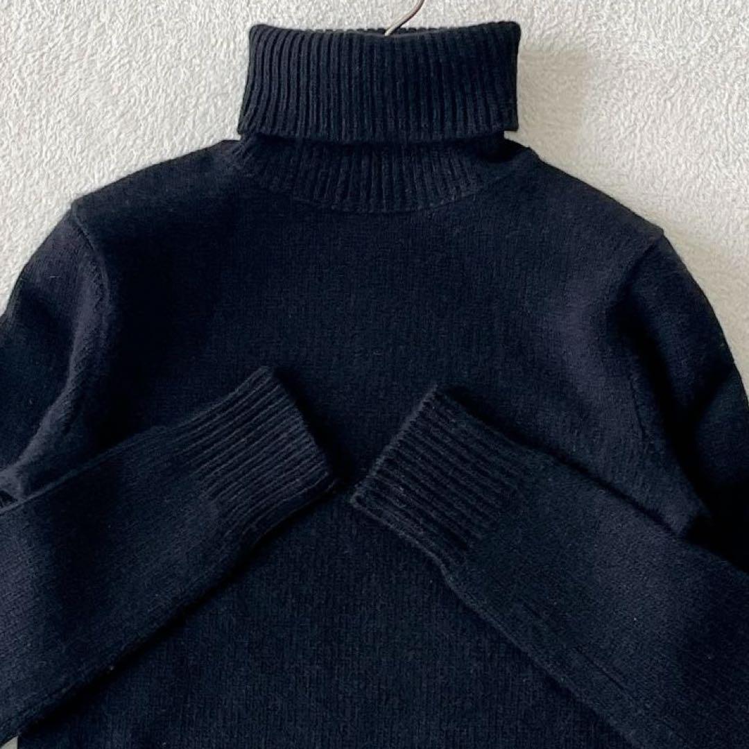 ラルフローレン タートルネックニット カシミヤ×羊毛 黒 ブラック サイズL