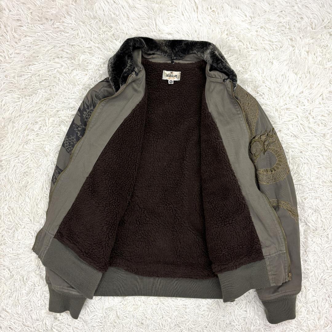 ☆完売品☆ 絡繰魂　ドカジャン　龍刺繍和柄　ファー付XL