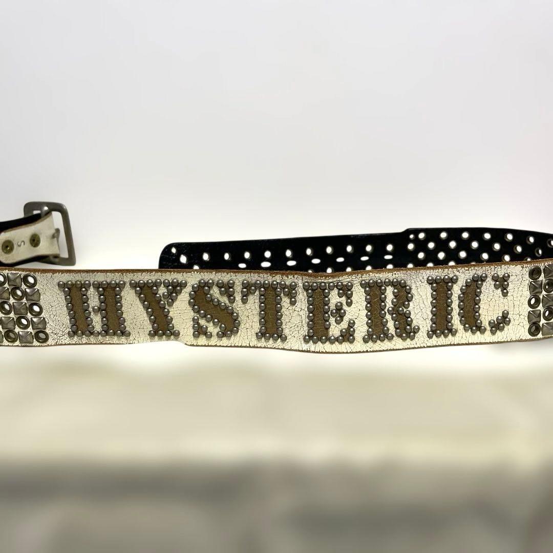 【希少】HYSTERIC✖BALTAZARスタッズ付きベルト　ホワイト/Sサイズ