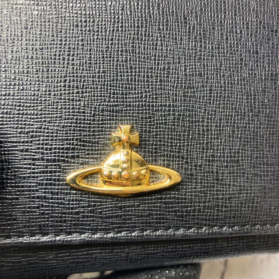 ヴィヴィアンウエストウッド✨がま口 オーブ ゴールド金具 三つ折り財布 本革 黒