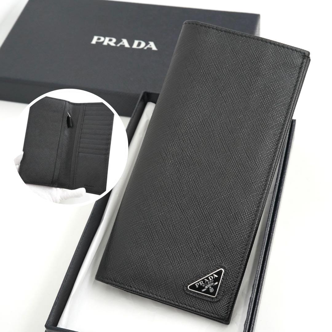 ✨新品未使用・箱付き✨　PRADA 長財布　サフィアーノ　レザー　三角プレート