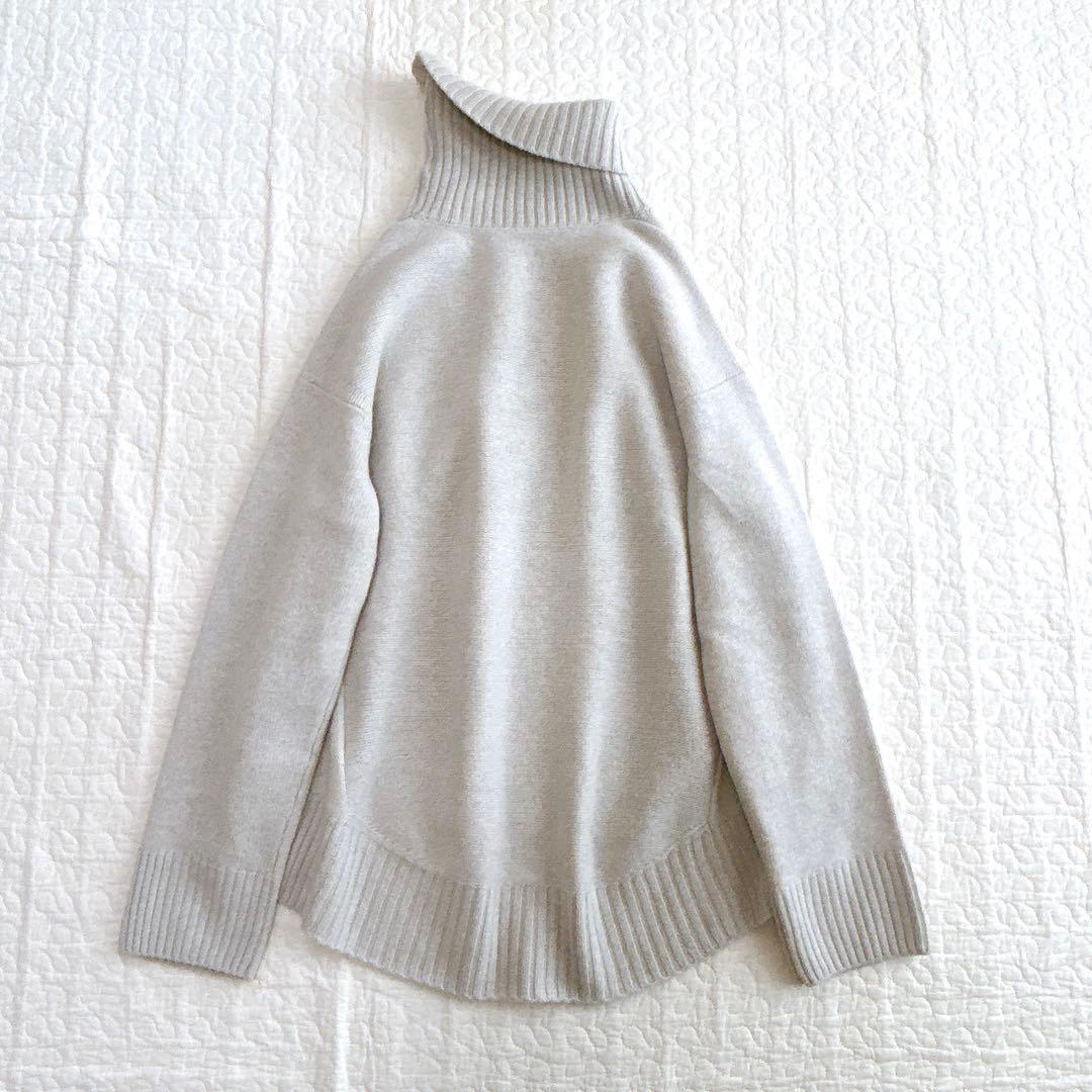 美品✨ フレームワーク タートル ニット カシミヤ混 ウール オーバーサイズ