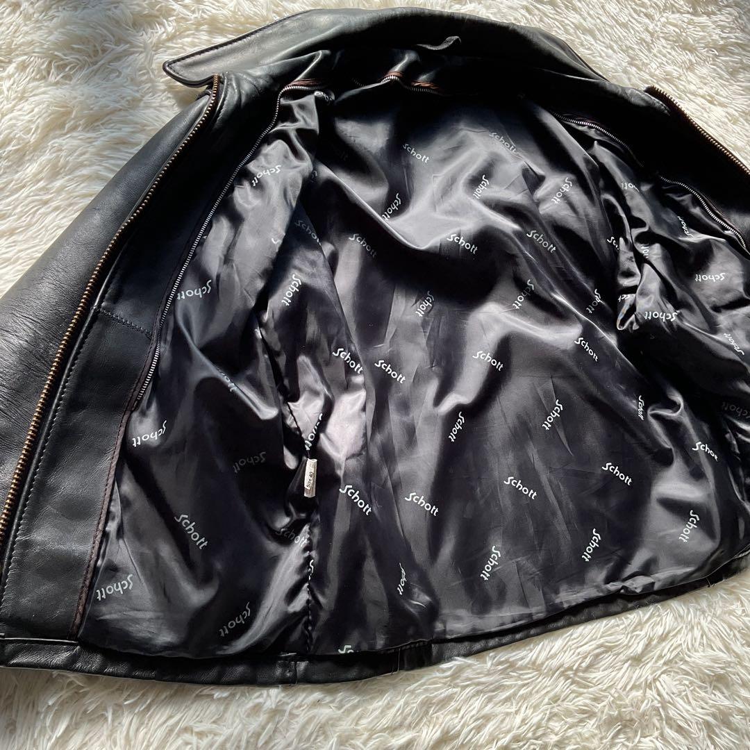 美品✨schott 642 レザージャケット　シングルライダース　牛革　40 黒