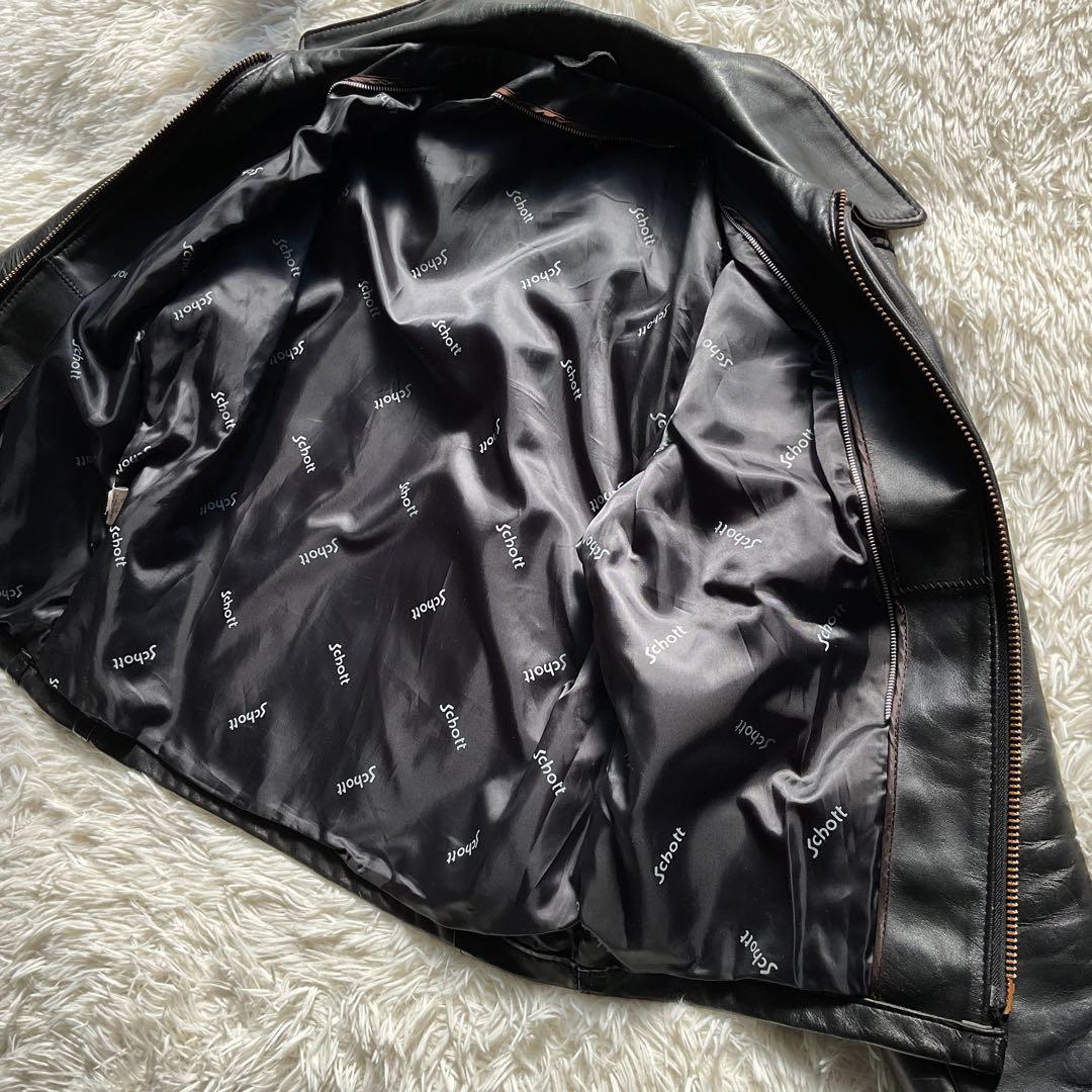 美品✨schott 642 レザージャケット　シングルライダース　牛革　40 黒