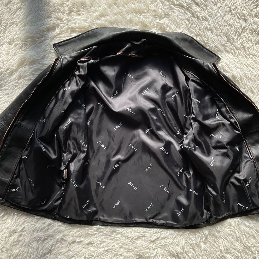 美品✨schott 642 レザージャケット　シングルライダース　牛革　40 黒