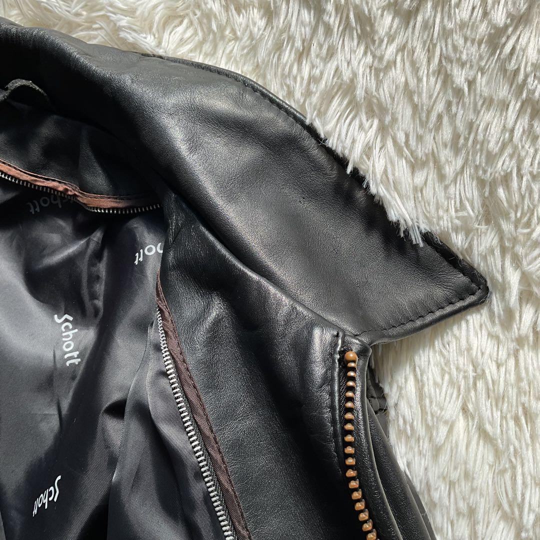 美品✨schott 642 レザージャケット　シングルライダース　牛革　40 黒