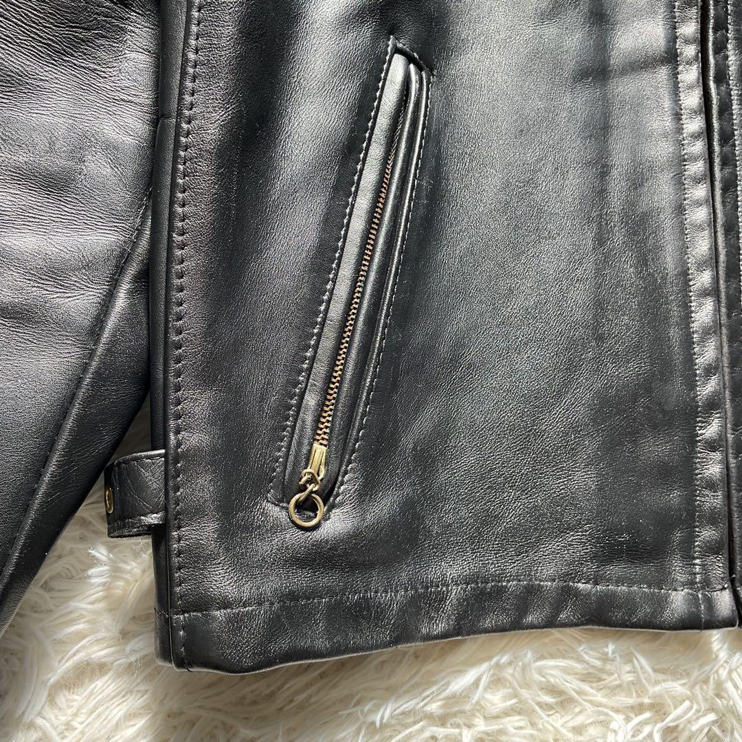 美品✨schott 642 レザージャケット　シングルライダース　牛革　40 黒