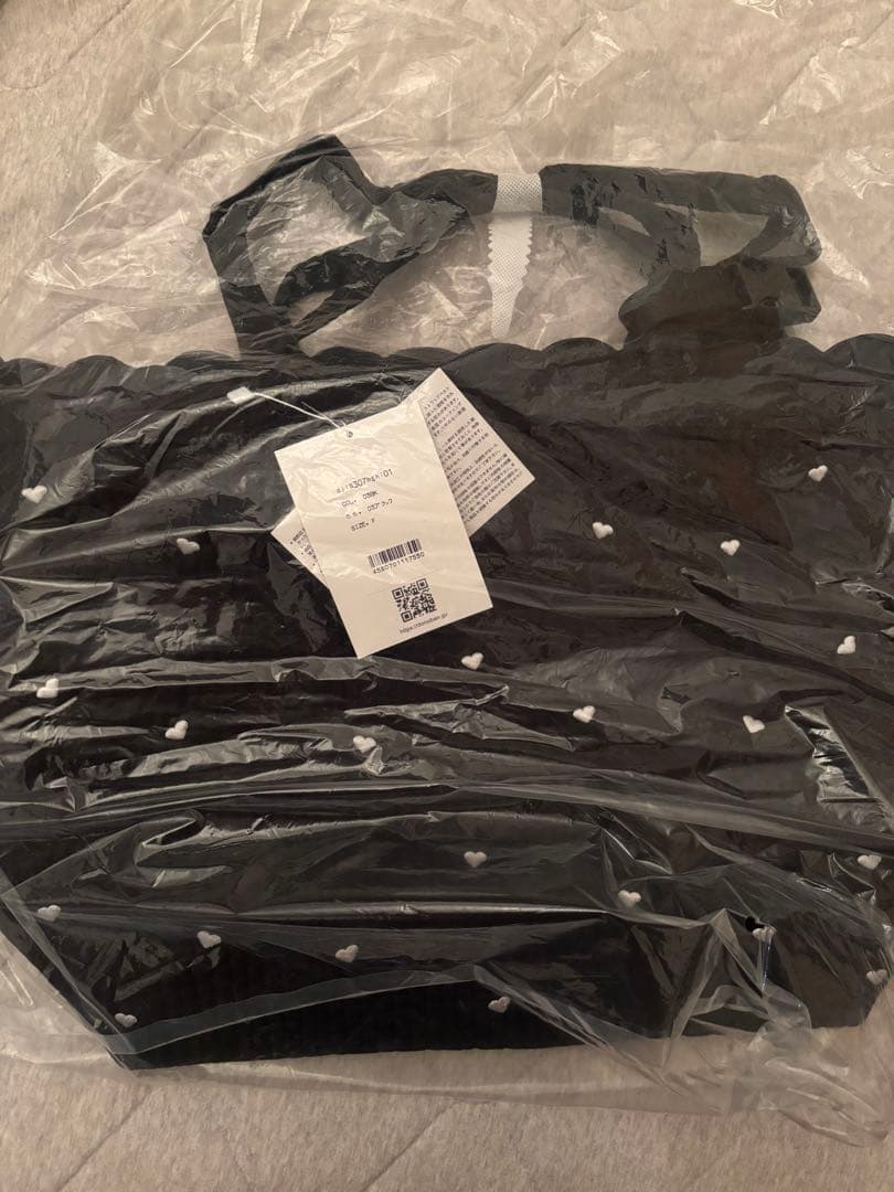 未使用タグ付き　スカラップマザーズバッグ　DONOBAN ひーちゃんコラボ　黒