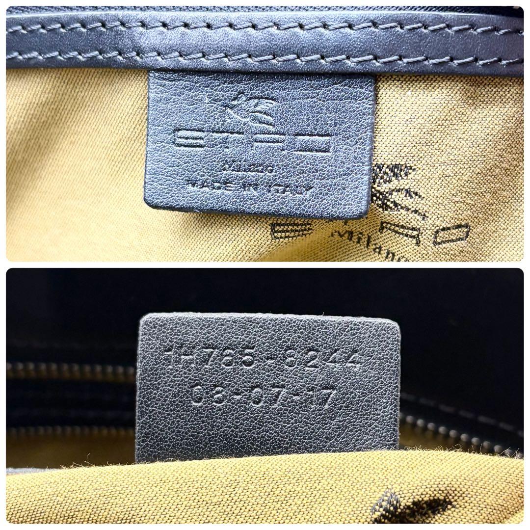 ETRO エトロ トートバッグ ペイズリー PVC レザー 肩掛け A4可 黒