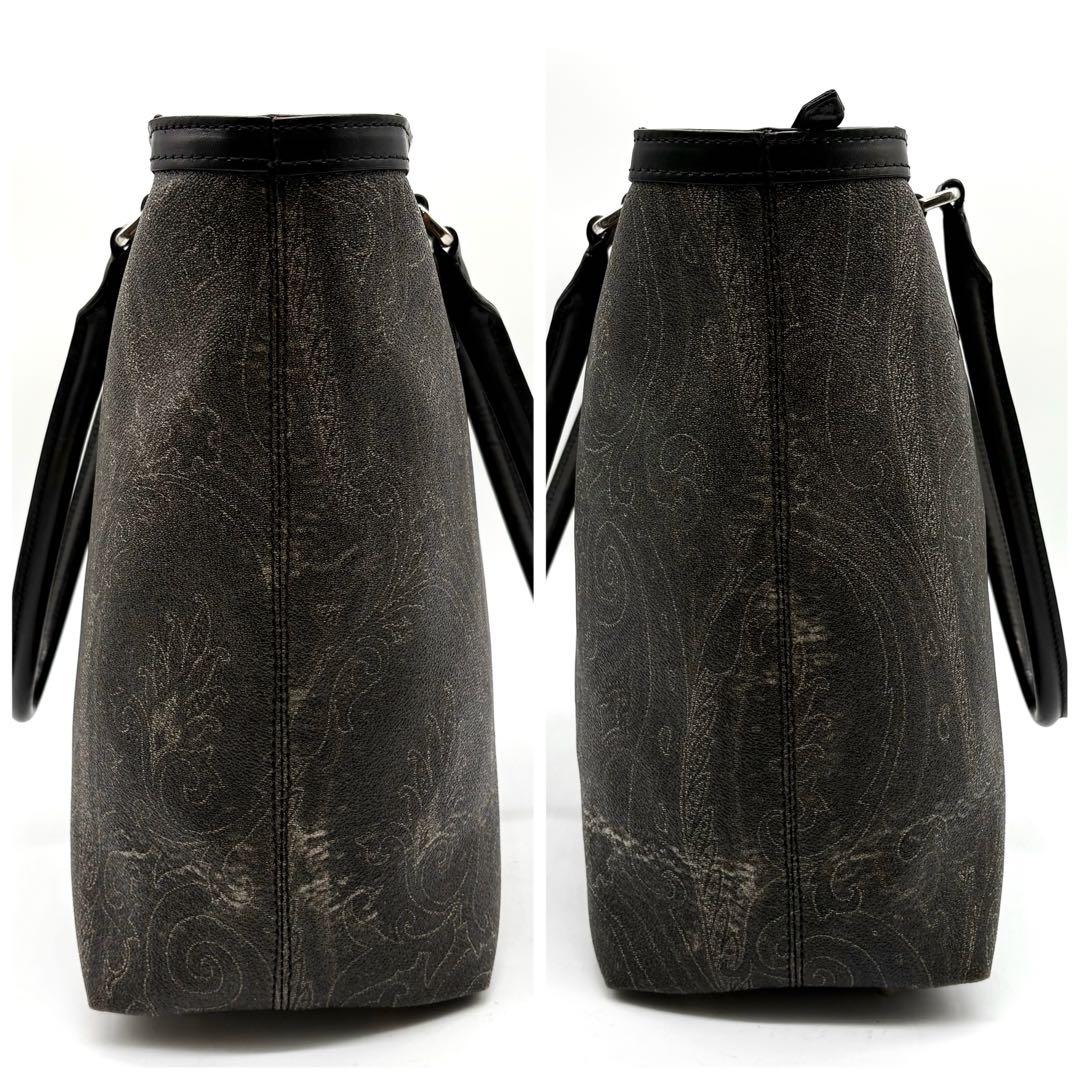 ETRO エトロ トートバッグ ペイズリー PVC レザー 肩掛け A4可 黒