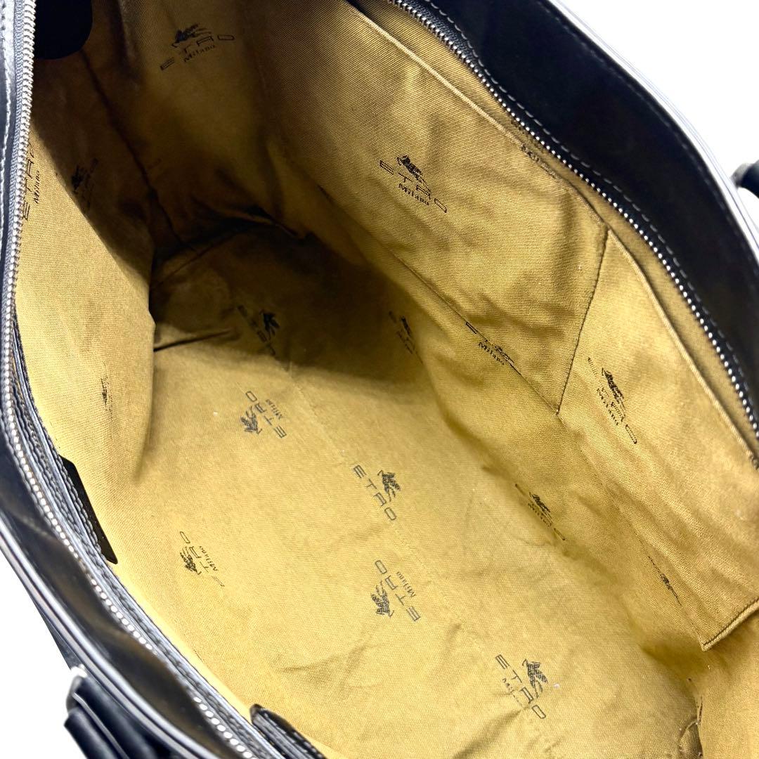 ETRO エトロ トートバッグ ペイズリー PVC レザー 肩掛け A4可 黒