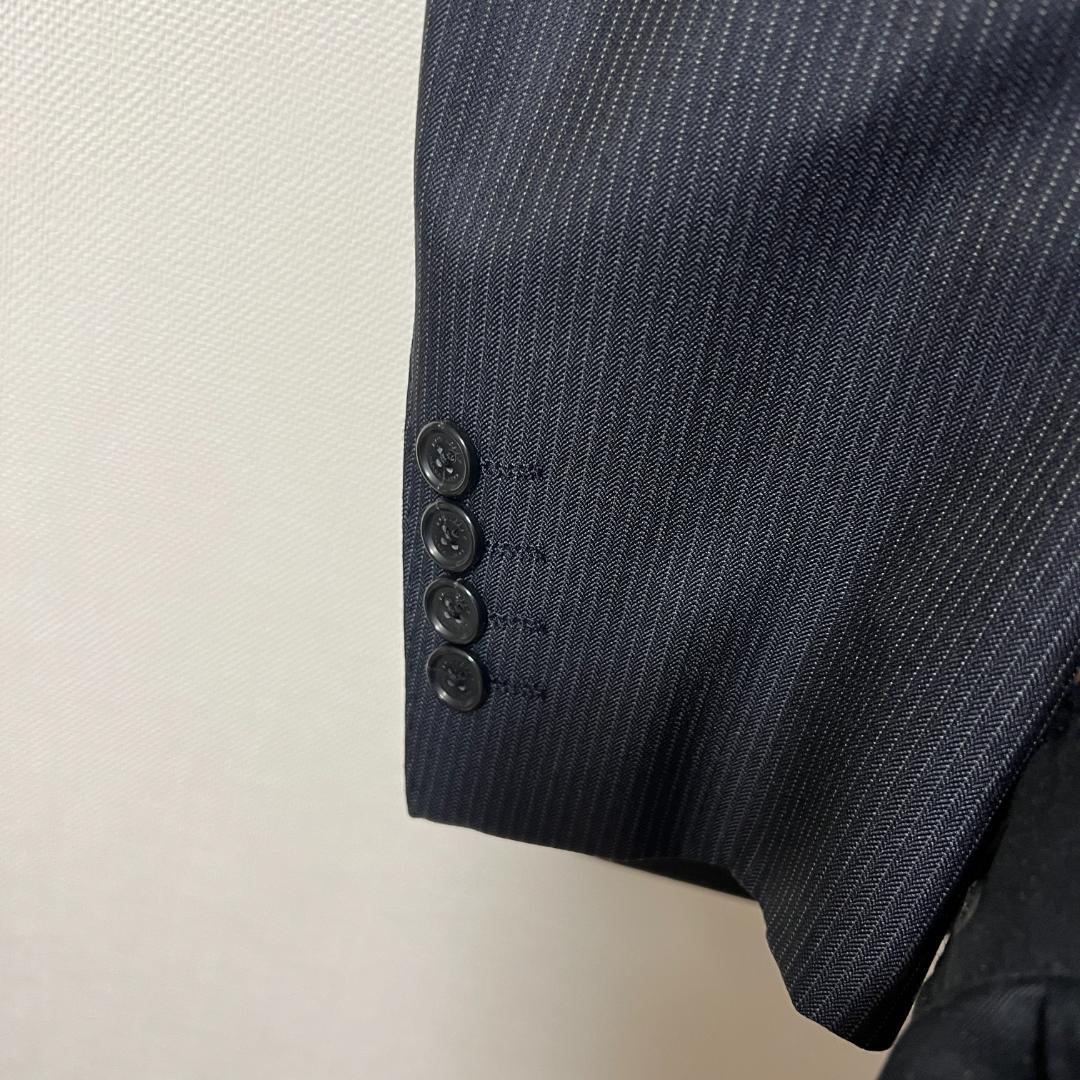 【新品・未使用】ジャケットグレー縦ストライプ（バーバリーブラックレーベル）