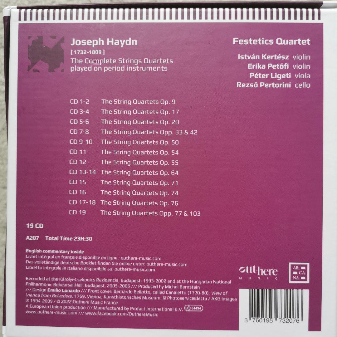 ハイドン: 弦楽四重奏曲全集　フェステティチ四重奏団（19CD）