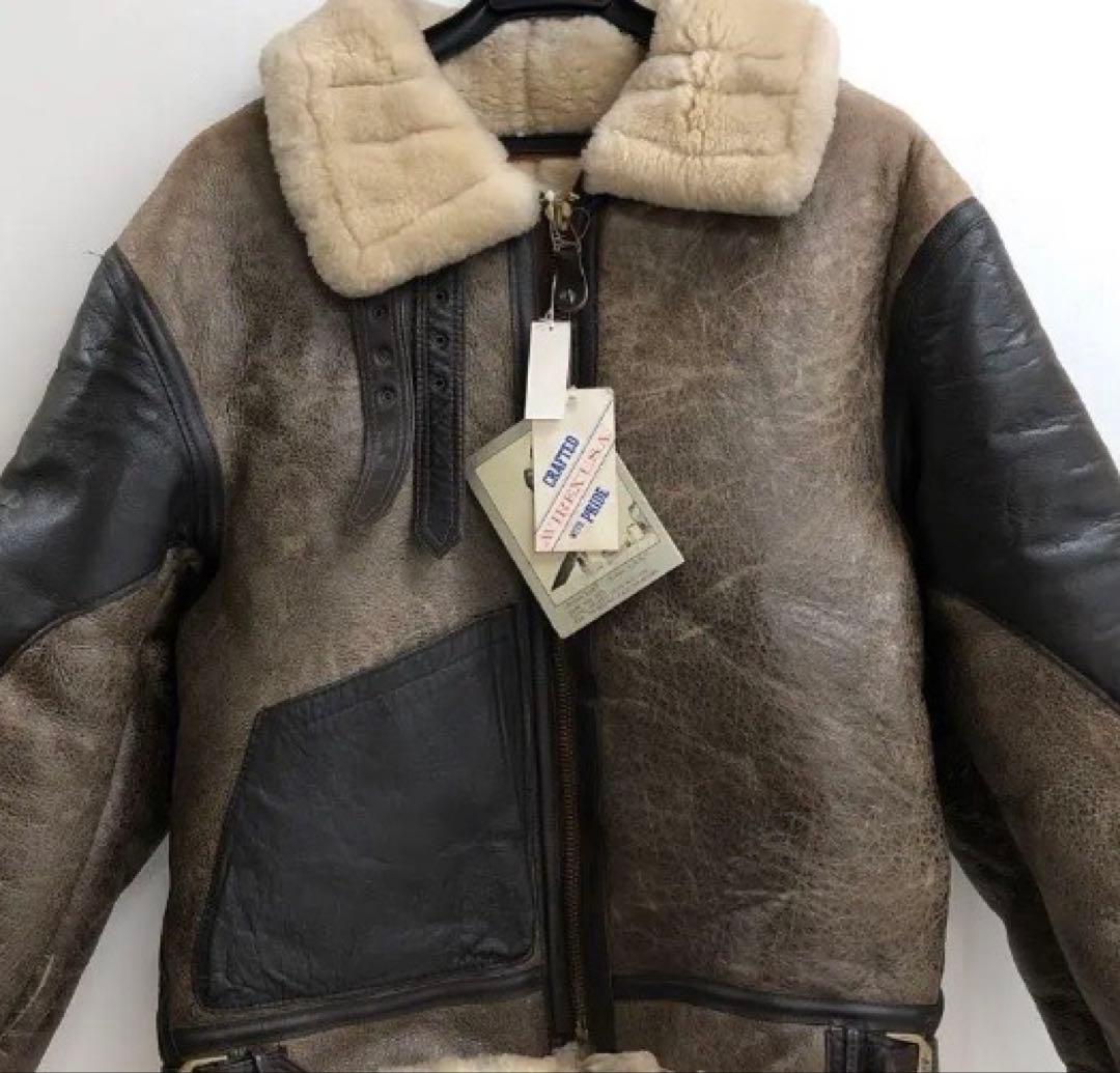 タグ有AVIREX USA ジャケット　98000円　ボア襟付きレザージャケット