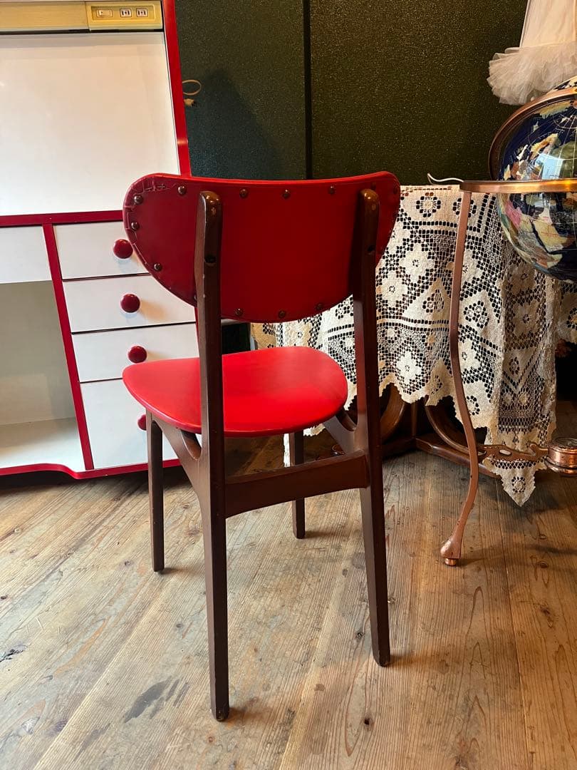 ビーンズ型 チェア 椅子 昭和レトロ レトロポップ 当時物 赤 インテリア
