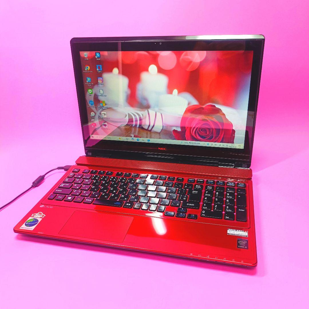 【お買い得】超大容量1TB‼️i5✨8GB✨ブルーレイ✨タッチ✨赤ノートパソコン